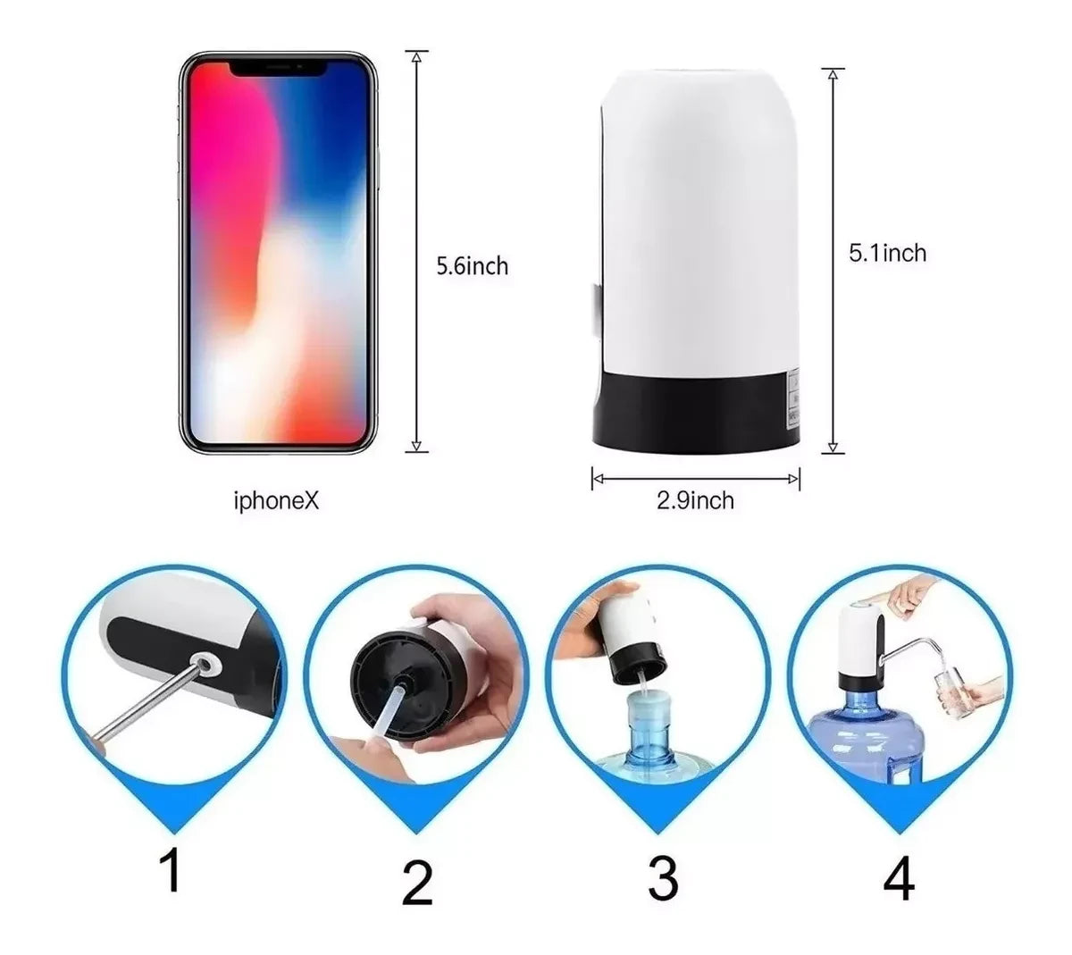 Dispensador de Agua Eléctrico Recargable