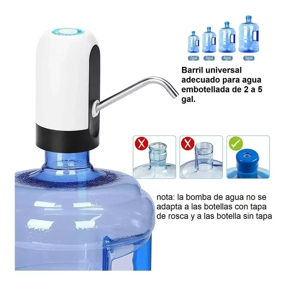 Dispensador de Agua Eléctrico Recargable