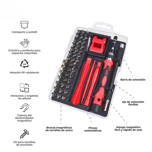 Destornilladores Pro 52 em 1 - Sua Oficina no Bolso