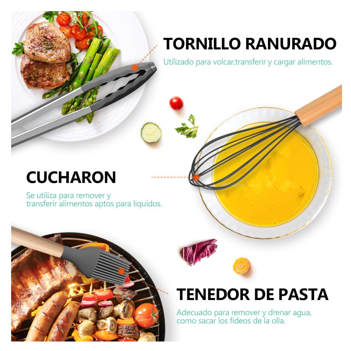Set de Utensilioc de Cocina en Silicona (12 piezas)