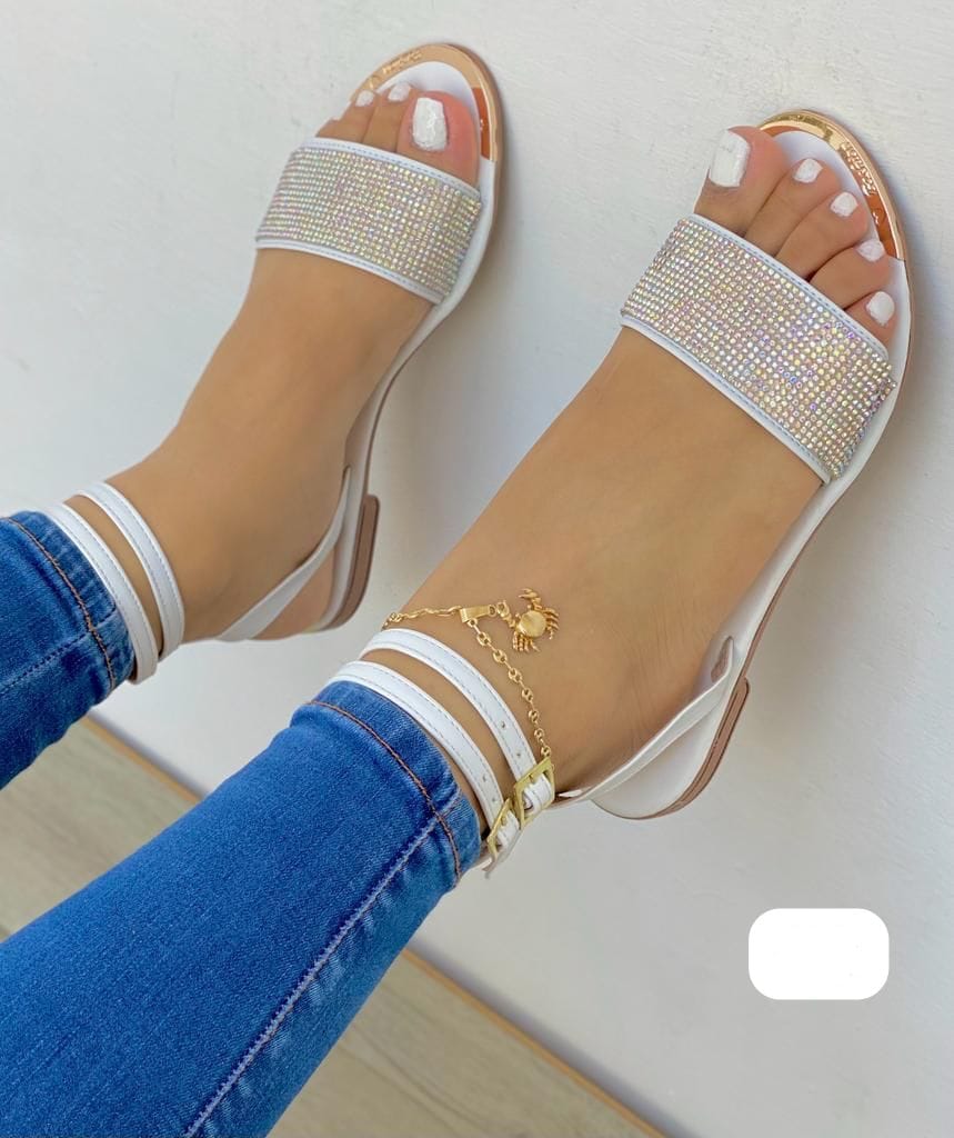 Sandalia Doble Correa Plana