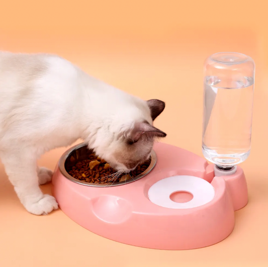 Comedero y Bebedero Automático para Mascotas – Diseño 2 en 1