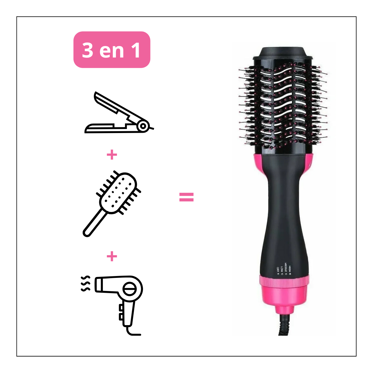 Cepillo Eléctrico Secador Voluminizador One-step Hair Dry