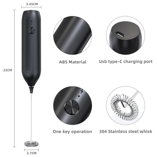 Espumador de leche y café recargable