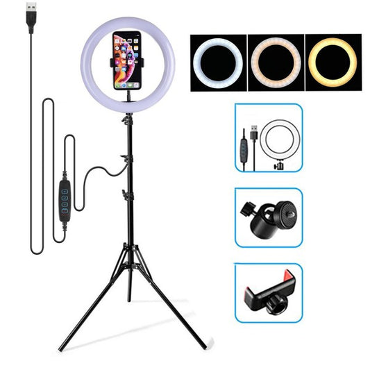 Aro de Luz Led 26cm + Trípode 2.2m