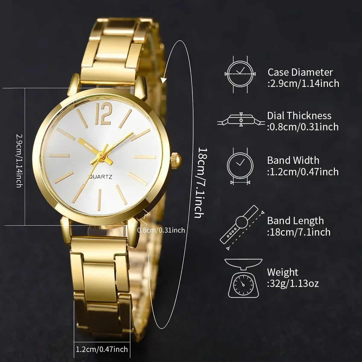 Reloj + Pulsera Grace Luxe Dorado