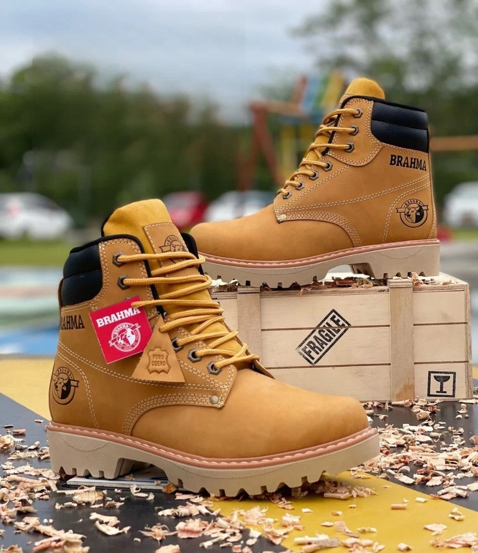 Botas Brahma en Cuero - Oro