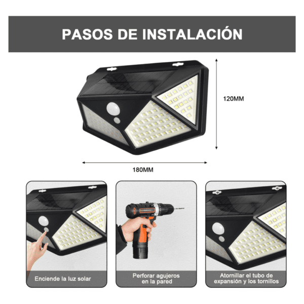 Lampara Solar 100 Leds
