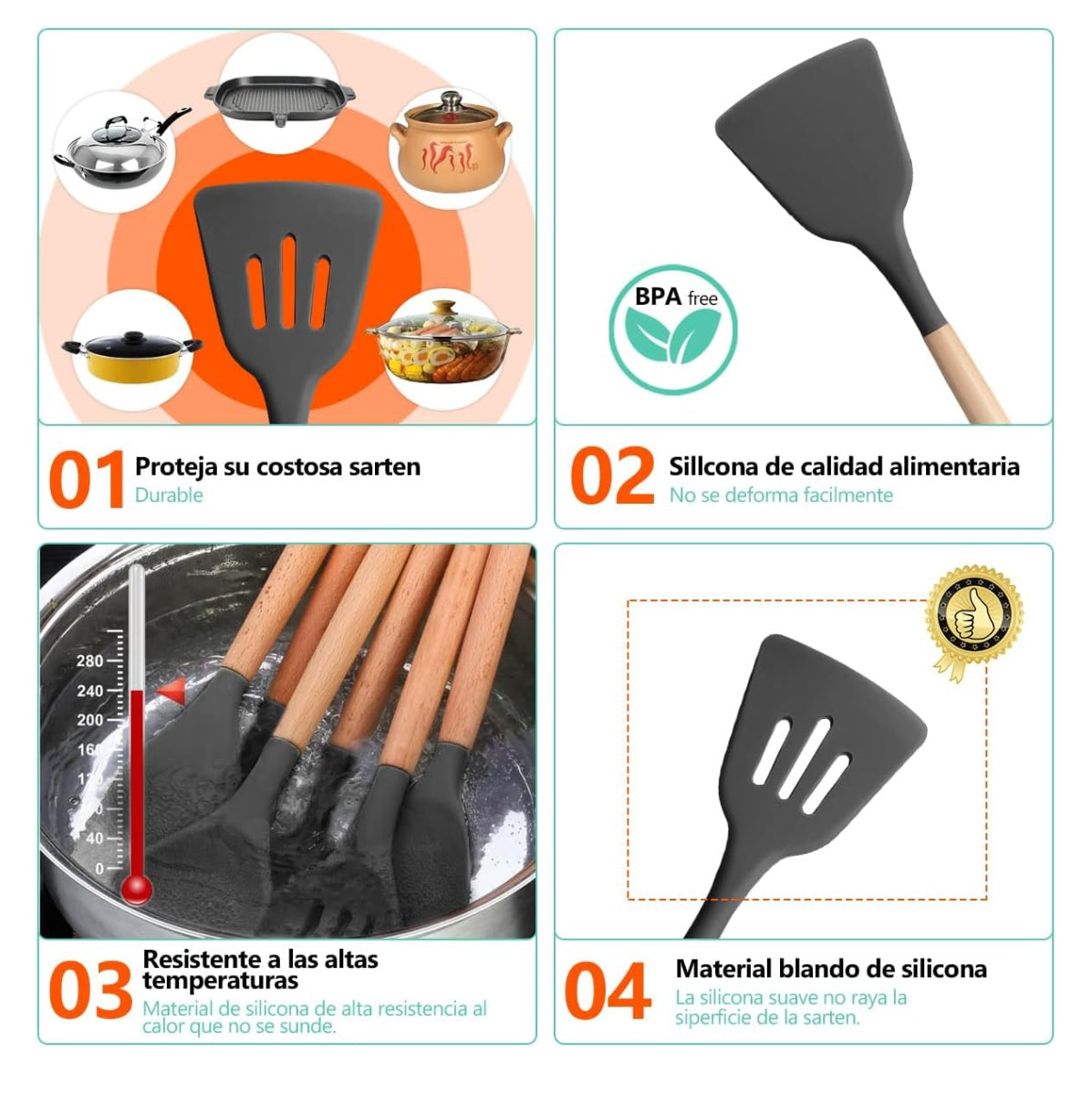 Set de Utensilioc de Cocina en Silicona (12 piezas)