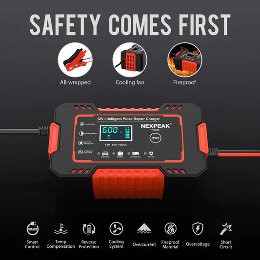 Cargador Inteligente de Baterías 12V 6A
