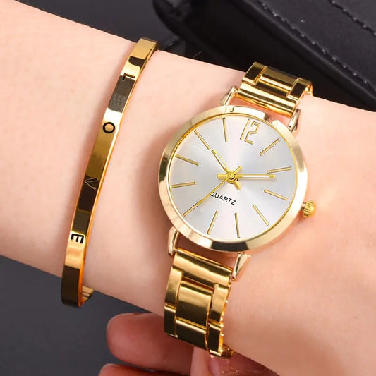 Reloj + Pulsera Grace Luxe Dorado