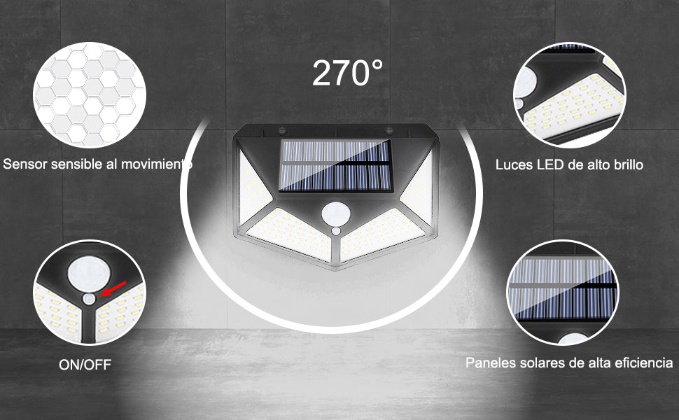 Lampara Solar 100 Leds