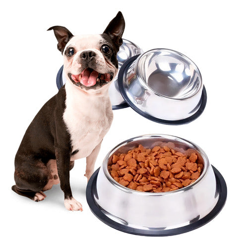 Comedero para Perros Gatos - Acero Inoxidable – Talla M