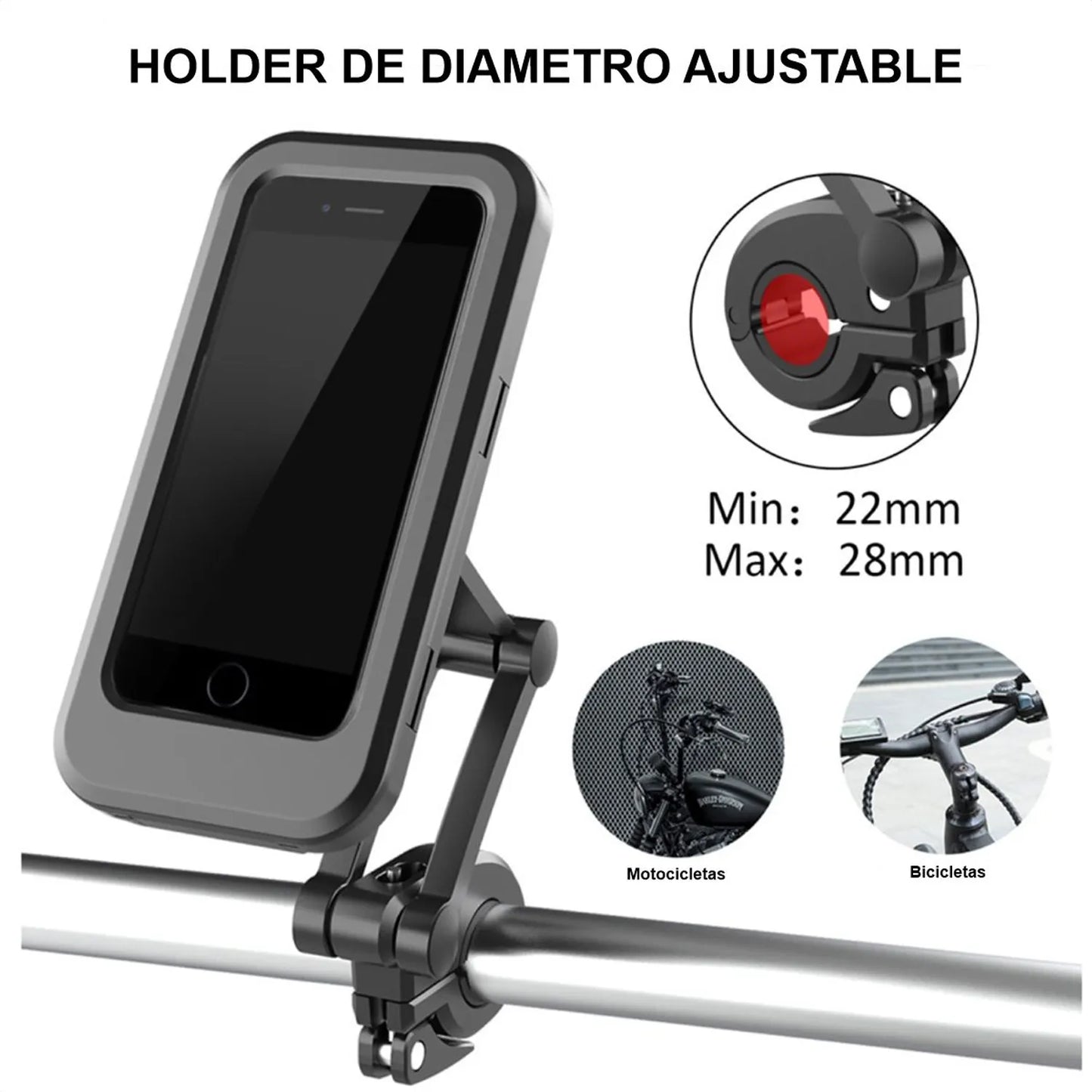 Soporte Impermeable para Celular en Moto/Bici